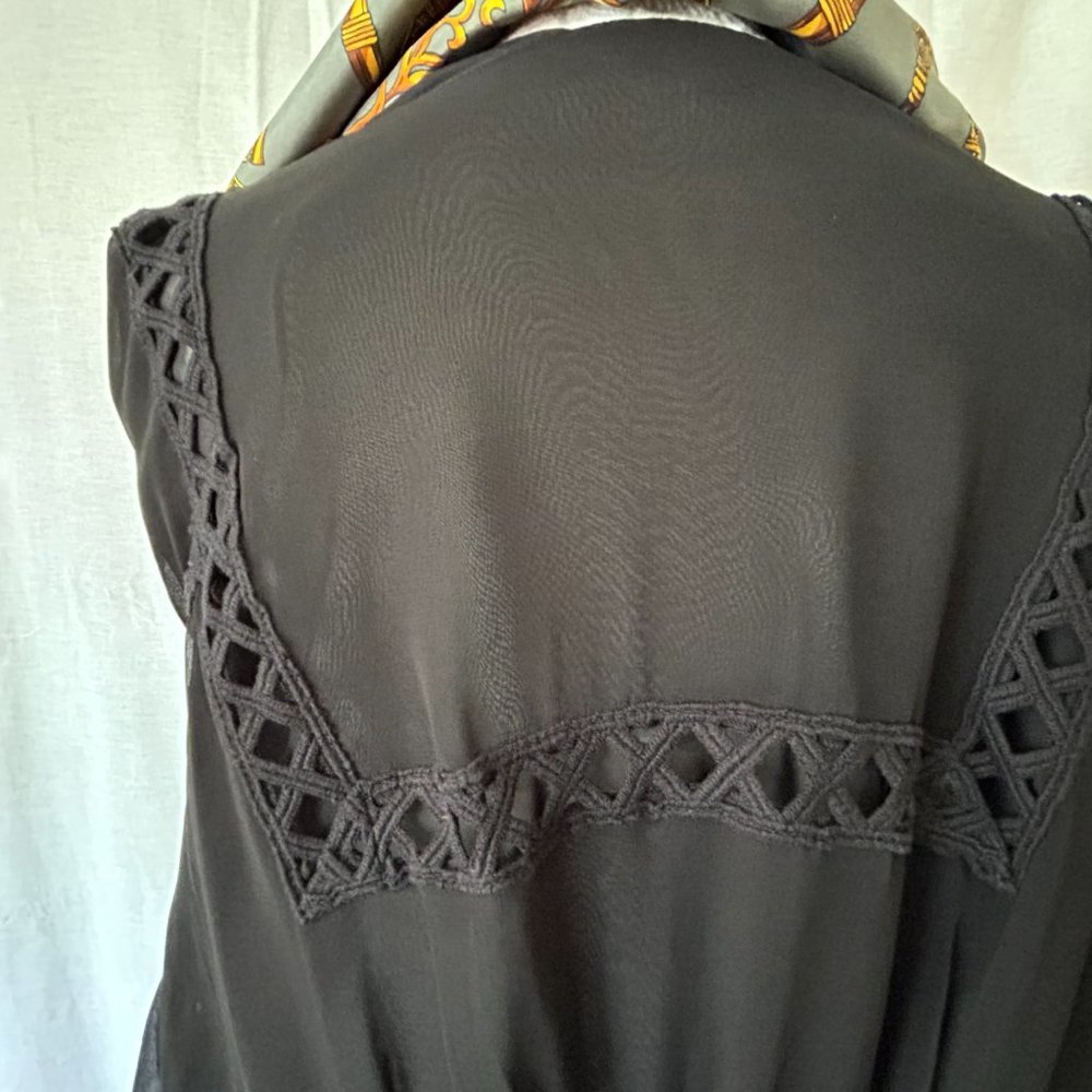 2X Sheer Black 2-Layer Jacket/Cover-Up (Scarf Not Included) - Picture 4 of 15